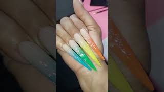 still working🩷💚🧡💙🌈🩷💚🧡💙🌈 Rainbow acrylic stilettos [upl. by Persian254]