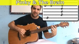 Tutorial Pinky amp the Brain Theme  Fingerstyle Guitar w TAB [upl. by Dwan]