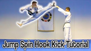 Taekwondo Jump Spin Hook Kick Tutorial  GNT How to [upl. by Scrivings]