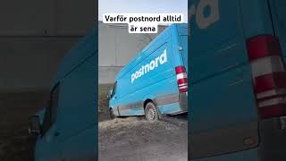 Postnord bil har kört ner i diket fördig roligt roligaklipp sverige [upl. by Liliane]