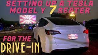 HOW TO  Going to a DriveIn with a Model Y 7 Seater [upl. by Ednargel]