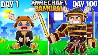 I Survived 100 DAYS as a SAMURAI in HARDCORE Minecraft [upl. by Ainecey368]