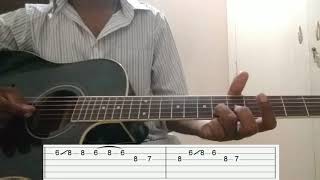 How to play intro of ANISUTHIDE YAKO INDU song on guitar with tabsKannada Tutorial [upl. by Mclyman]