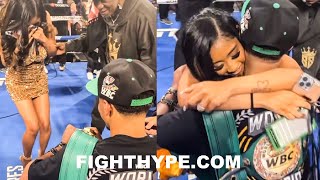 SHAKUR STEVENSON GETS ENGAGED IN RING AFTER BEATING OSCAR VALDEZ [upl. by Hochman]