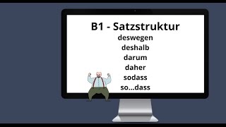 ᐅ Deutsch Satzbau und Konnektoren Deshalb deswegen darum daher sodass sodass Deutsch B1B2 [upl. by Bennir]