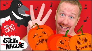 Five Little Halloween Monsters Song for Kids  Songs for kids  Sing with Steve and Maggie [upl. by Werdnaed]