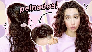 PEINADOS PARA CABELLO RIZADO Y ONDULADO 😎 [upl. by Gratia]