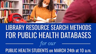 Library Resource Search Methods for Public Health Databases [upl. by Clemens546]