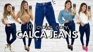 CALÇA JEANS 10 looks com calça jeans estilosos [upl. by Palila659]