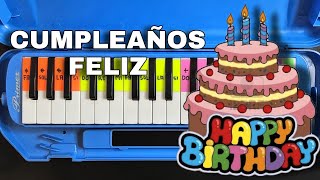 Cómo tocar Cumpleaños Feliz Happy Birthday Tutorial en la MELÓDICA fácil sirve para PIANO TUTORIAL [upl. by Alrac903]