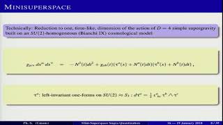 Philippe Spindel  Quantum Supersymmetric Cosmological Billiards and their Hidden Kac Moody Day 4 [upl. by Oremodlab]