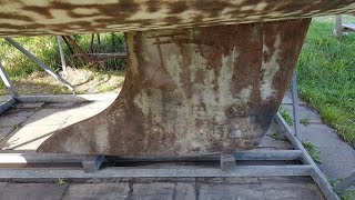 The antifouling project 26  grinding down the rusty keel [upl. by Eldwun126]