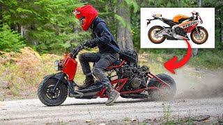 180HP Scooter is Finished CBR 1000 Honda Ruckus REPSOL Edition [upl. by Anahsahs]