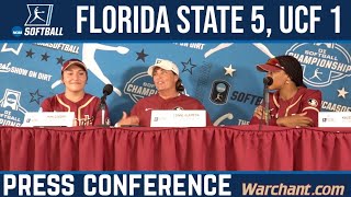 FSU Softball Alameda Gooden Harding talk win vs UCF NCAA Regional  Warchant TV  NCAA Softball [upl. by Aleafar]