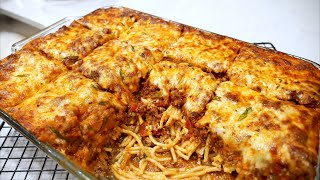 Try My Baked Spaghetti Million Dollar Spaghetti  How To Make Spaghetti Bake  So Easy [upl. by Aehtrod]