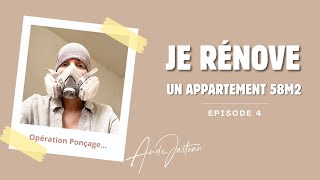 Rénovation Appartement 58 m2  Épisode 4  Ponçage rénovation de la douche et papotage [upl. by Haran531]