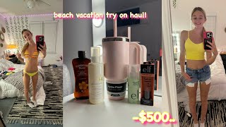 beach vacation try on haul [upl. by Sitoeht]