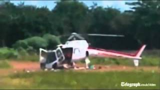 Helicopter falls apart on landing [upl. by Trillbee]