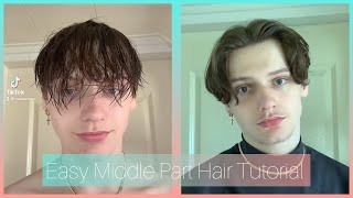 How to Get a Middle PartCurtain Bangs Easy Hair Tutorial🔥 [upl. by Tabitha]