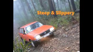 Subaru brat wagon ea81 1800 up a slippery slope with welded rear diff [upl. by Shanta]