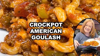 CROCKPOT AMERICAN GOULASH Slow Cooker Ground Beef Recipe [upl. by Athalla]