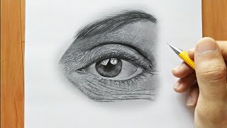 Eye Drawing  Tutorial for beginners [upl. by Allekram837]