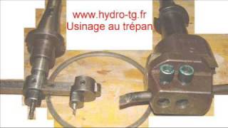 Usinage au trépan rondelle pour réparation pompe hydraulique [upl. by Tinaret]