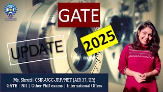 GATE 2025 UPDATE gate iit iitroorkee iisc phd jrf phdentrance research biotechnology exam [upl. by Lobel]