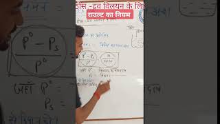 Raoults law in hindi solution shorts shortvideo class12chemistry short [upl. by Ylrebnik]