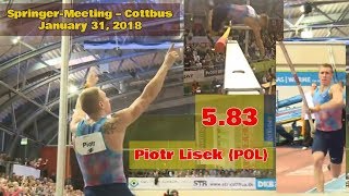 Piotr Lisek POL 583  Cottbus GER  January 31 2018 [upl. by Aztiram]