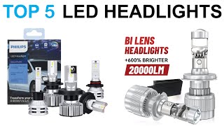 TOP 5 BEST AND BRIGHTEST LED HEADLIGHT BULBS  LED HEADLIGHTS FOR CARS [upl. by Teerprug]