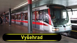 Metro Station Vyšehrad  Prague 🇨🇿  Walkthrough 🚶 [upl. by Tollmann]