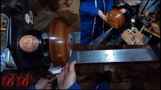 Woodturning a Tigerwood bowl from a really nice blank  Wood turning [upl. by Drof]