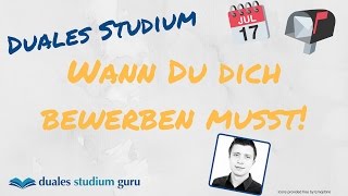 Duales Studium Bewerbung Wann ist der richtige Zeitpunkt [upl. by Jeromy]