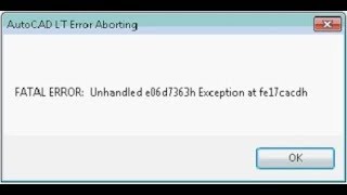 fatal error unhandled e06d7363h exception at fdaba06dh [upl. by Derfniw]