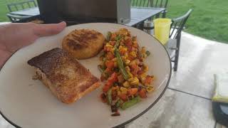 Blackstone Griddle  Crispy Skin Salmon [upl. by Rimma]