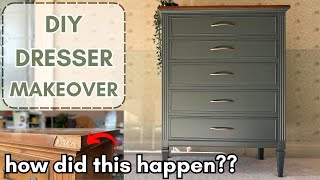 TRASH to TREASURE Dresser Makeover  DIY Painting Vintage Furniture [upl. by Zenas]