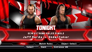 WWE SmackDown VS Raw 2009 PS3  Jeff Hardy VS Undertaker  Extreme Rules 2KmClassic [upl. by Ogg852]