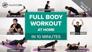 FULL BODY WORKOUT At Home In 10 Minutes  Cardio Workout At Home  No Equipment Workout HealthifyMe [upl. by Moreville]