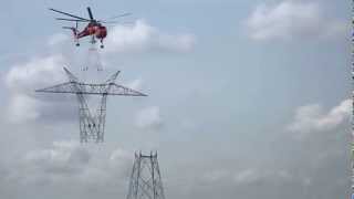 WATL  Sikorsky Skycrane Tangent Tower Construction [upl. by Gudrin]