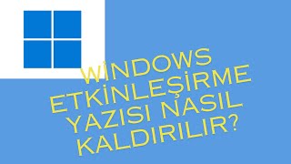 Windows Etkinleştir Nasıl Silinir [upl. by Aixela]