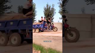 Double EXEL electric tricycle full of power drive on rural areas farmers good helper part242 [upl. by Sucitivel]