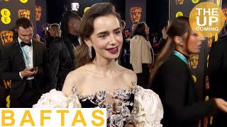 Lily Collins BAFTAs 2024 interview  presenter [upl. by Mellisa]