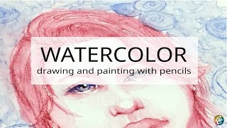 painting a portrait with watercolor pencils [upl. by Sackey]