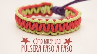 Cómo hacer una pulsera con cordones [upl. by Ellerrehc7]