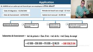 Indemnités de licenciement Abusif تعويضات الطرد التعسفي APPLICATION 1 [upl. by Odine]