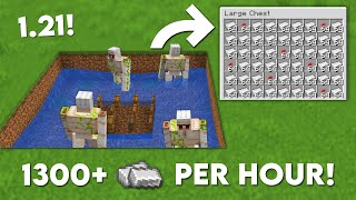 Minecraft 121 Easy IRON Farm Tutorial  1300 Per Hour [upl. by Arol]