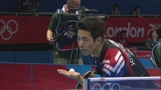 Joo Saehyuk KOR v Kim Hyok Bong PRK  Table Tennis Third Round  London 2012 Olympics [upl. by Brody819]