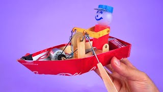 Increíble MINI BOTE DE REMOS ROBOT hecho con Motor de DC y Latas [upl. by Sadella]