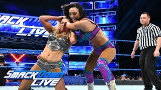 Charlotte Flair vs Peyton Royce  Money in the Bank Qualifying Match SmackDown LIVE May 8 2018 [upl. by Vanya]